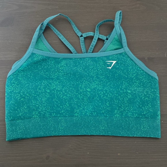 Gymshark Adapt Fleck Seamless Sports Bra Medium Support Jewel Green Size M - Picture 10 of 10